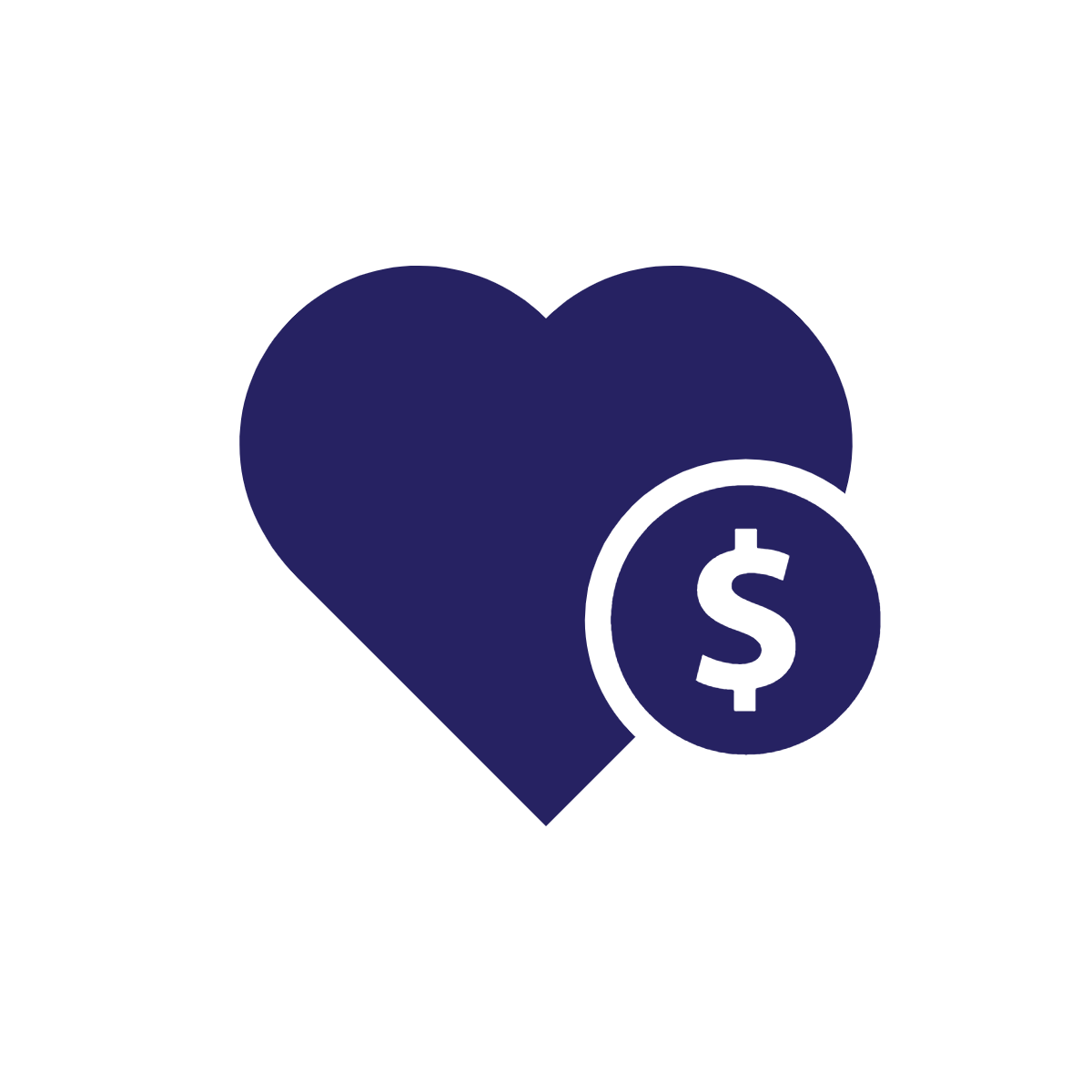 heart with money symbol